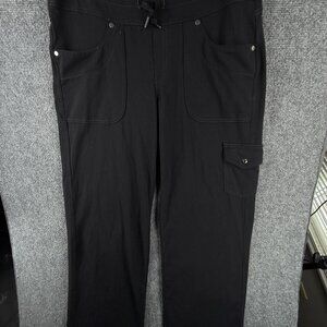 Kuhl Women Pants 10 Short Black Stretch Lounge Nylon Spandex Drawstring Comfort